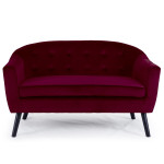 Paris Prix Canapé Scandinave Velours "Lopy" 129cm Bordeaux