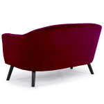 Paris Prix Canapé Scandinave Velours "Lopy" 129cm Bordeaux