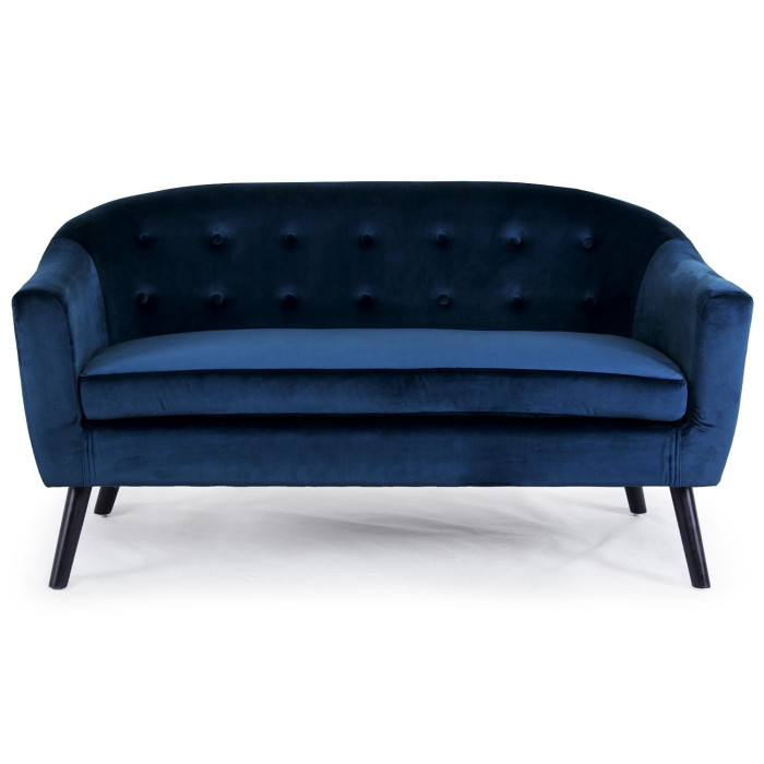 Paris Prix Canapé Scandinave Velours "Lopy" 157cm Bleu