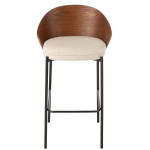 Paris Prix Chaise De Bar Design "Lone" 97cm Marron & Beige