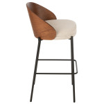 Paris Prix Chaise De Bar Design "Lone" 97cm Marron & Beige