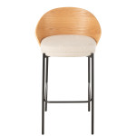 Paris Prix Chaise De Bar Design "Lone" 97cm Naturel & Beige