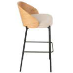 Paris Prix Chaise De Bar Design "Lone" 97cm Naturel & Beige
