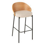 paris prix Chaise de Bar Design "Lone" 97cm Naturel & Beige