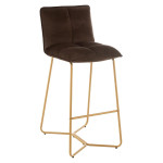 paris prix Chaise de Bar Design "Pierre" 85cm Marron Foncé