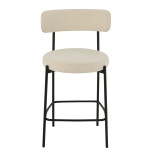 Paris Prix Chaise De Bar En Tissu Bouclé "Aldo" 97cm Blanc