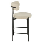 Paris Prix Chaise De Bar En Tissu Bouclé "Aldo" 97cm Blanc
