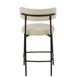 Paris Prix Chaise De Bar En Tissu Bouclé "Aldo" 97cm Blanc