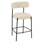 paris prix Chaise de Bar en Tissu Bouclé "Aldo" 97cm Blanc