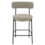 Paris Prix Chaise De Bar En Tissu Bouclé "Aldo" 97cm Gris