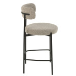 Paris Prix Chaise De Bar En Tissu Bouclé "Aldo" 97cm Gris