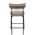 Paris Prix Chaise De Bar En Tissu Bouclé "Aldo" 97cm Gris