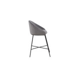 Paris Prix Chaise De Bar En Velours "Alton" 97cm Gris Foncé