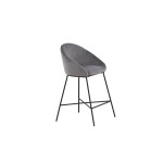Paris Prix Chaise De Bar En Velours "Alton" 97cm Gris Foncé