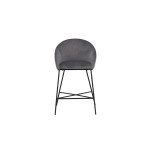 Paris Prix Chaise De Bar En Velours "Alton" 97cm Gris Foncé