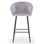 Paris Prix Chaise De Bar En Velours "Kandi" 106cm Argent