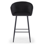 Paris Prix Chaise De Bar En Velours "Kandi" 106cm Noir