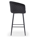 Paris Prix Chaise De Bar En Velours "Kandi" 106cm Noir