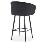 Paris Prix Chaise De Bar En Velours "Kandi" 106cm Noir