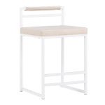 paris prix Chaise de Bar en Velours "Opelika" 80cm Beige