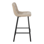 Paris Prix Chaise De Bar Matelassée Bouclette "Kent" 95cm Blanc