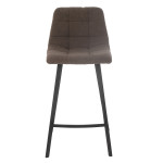 Paris Prix Chaise De Bar Matelassée Bouclette "Kent" 95cm Marron