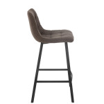 Paris Prix Chaise De Bar Matelassée Bouclette "Kent" 95cm Marron