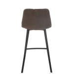 Paris Prix Chaise De Bar Matelassée Bouclette "Kent" 95cm Marron