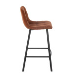 Paris Prix Chaise De Bar Matelassée "Kent" 95cm Rouille