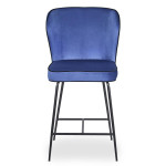 Paris Prix Chaise De Bar Velours Design "Elsa" 100cm Bleu