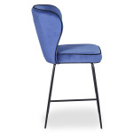 Paris Prix Chaise De Bar Velours Design "Elsa" 100cm Bleu
