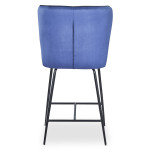 Paris Prix Chaise De Bar Velours Design "Elsa" 100cm Bleu