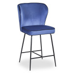 paris prix Chaise de Bar Velours Design "Elsa" 100cm Bleu