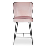 Paris Prix Chaise De Bar Velours Design "Elsa" 100cm Rose