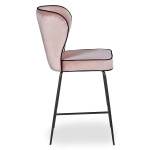 Paris Prix Chaise De Bar Velours Design "Elsa" 100cm Rose