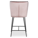 Paris Prix Chaise De Bar Velours Design "Elsa" 100cm Rose