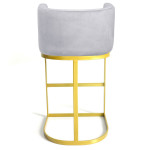 Paris Prix Chaise De Bar Velours Design "Noemy" 100cm Argent