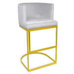 paris prix Chaise de Bar Velours Design "Noemy" 100cm Argent