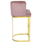 Paris Prix Chaise De Bar Velours Design "Noemy" 100cm Rose