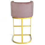 Paris Prix Chaise De Bar Velours Design "Noemy" 100cm Rose