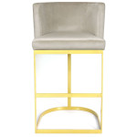 Paris Prix Chaise De Bar Velours Design "Noemy" 100cm Taupe