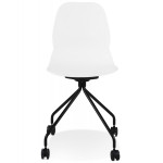Paris Prix Chaise De Bureau à Roulettes "Marie" 80cm Blanc