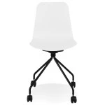 Paris Prix Chaise De Bureau Design à Roulettes "Annie" 80cm Blanc