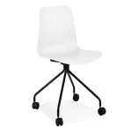 paris prix Chaise de Bureau Design à Roulettes "Annie" 80cm Blanc