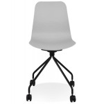 Paris Prix Chaise De Bureau Design à Roulettes "Annie" 80cm Gris