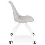 Paris Prix Chaise De Bureau Design "Laxina" 92cm Gris & Blanc