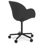 Paris Prix Chaise De Bureau En Tissu "Leah" 85cm Gris Foncé