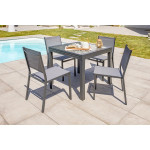 Paris Prix Chaise De Jardin Empilable "Tolede" 87cm Gris Anthracite