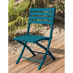 Paris Prix Chaise De Jardin Pliante "Marius" 82cm Bleu Canard