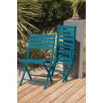 Paris Prix Chaise De Jardin Pliante "Marius" 82cm Bleu Canard